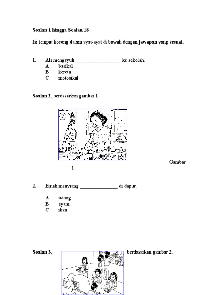 Soalan Bm Bahasa Melayu Pemahaman Tahun 2 Pdf