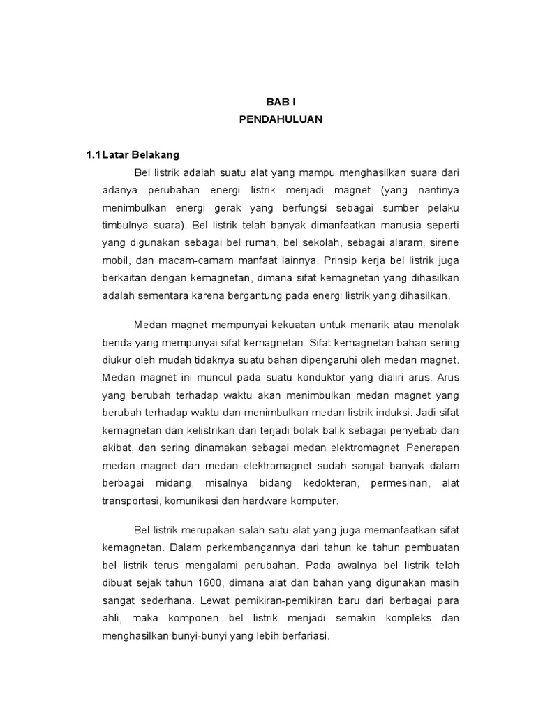 Rangkaian Bel Listrik Sederhana Rangkaian Bel Listrik Sederhana