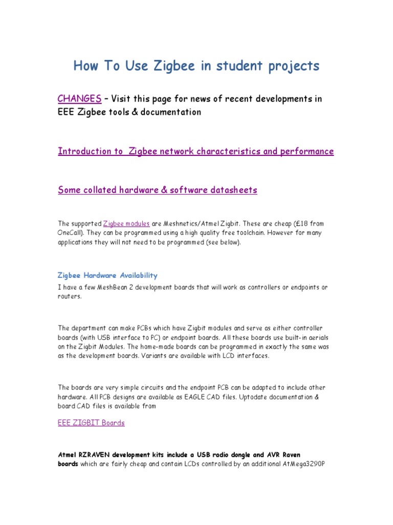 Zigbee for Student Projects Guide | PDF | Computer Architecture ...