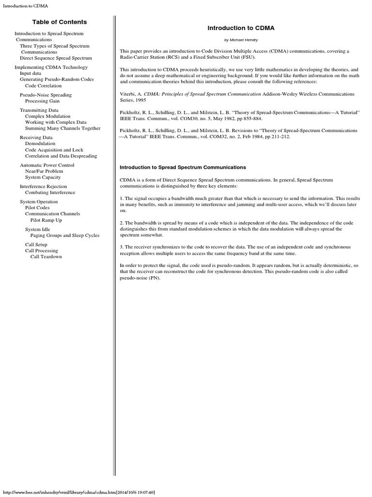Introduction to CDMA Technology Basics | PDF | Code Division Multiple ...
