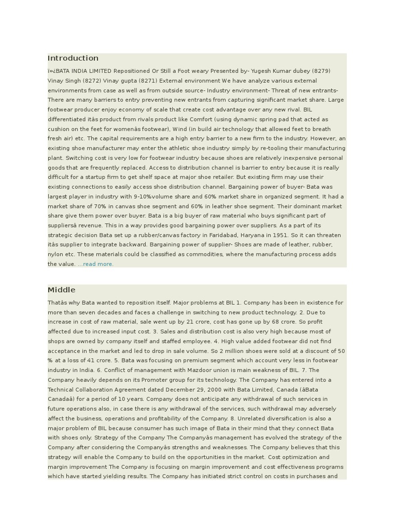 Pestel analysis of bata pakistan picture