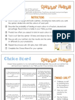 Spinner Mania - Instructions and Choice Board