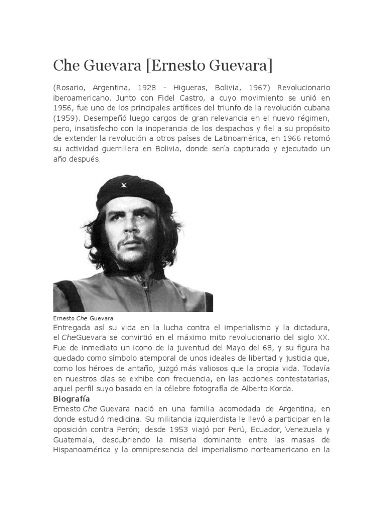 Che Guevara [Ernesto Guevara]: Biografía | Che Guevara | Cuba