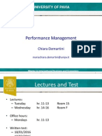 Performance Management: University of Pavia