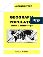 Geografia Populatiei - Teorie Si Metodologie