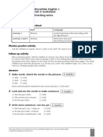 Macmillan English 1 Unit 6 Worksheet Teaching Notes: 6 Marks