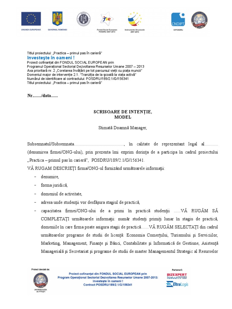 Scrisoare de Intentie_model