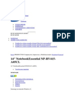 14 Notebookessential Np-rv415-A05cl - Información General Samsung