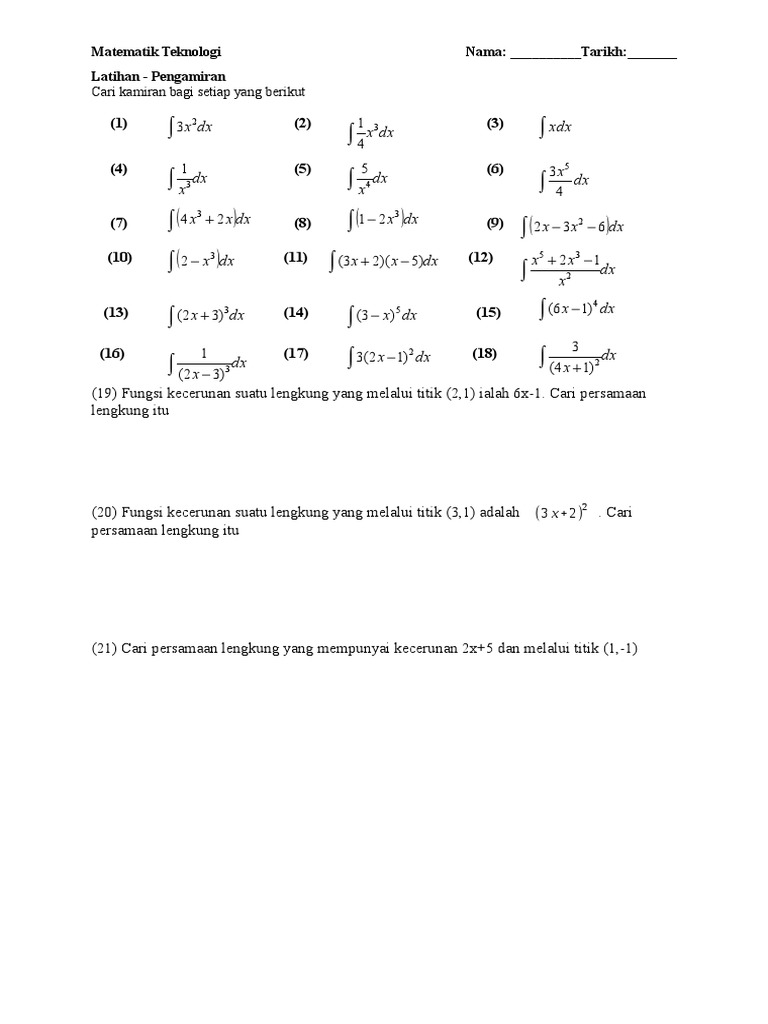 Integration Latihan | PDF