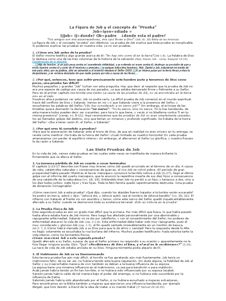 Las 7 Pruebas de Job en la Biblia | PDF | Libro de trabajo | Cristo ...
