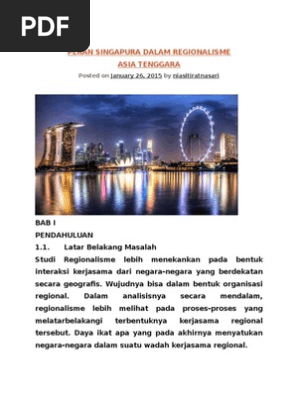 R & G Peran Singapura Dalam Regionalisme Asia  PDF