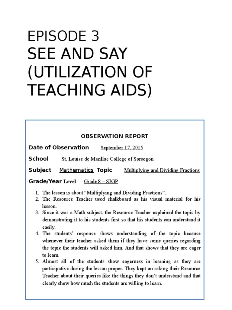 FS3 Episode 3 and 4 | PDF | Teachers | Pedagogy