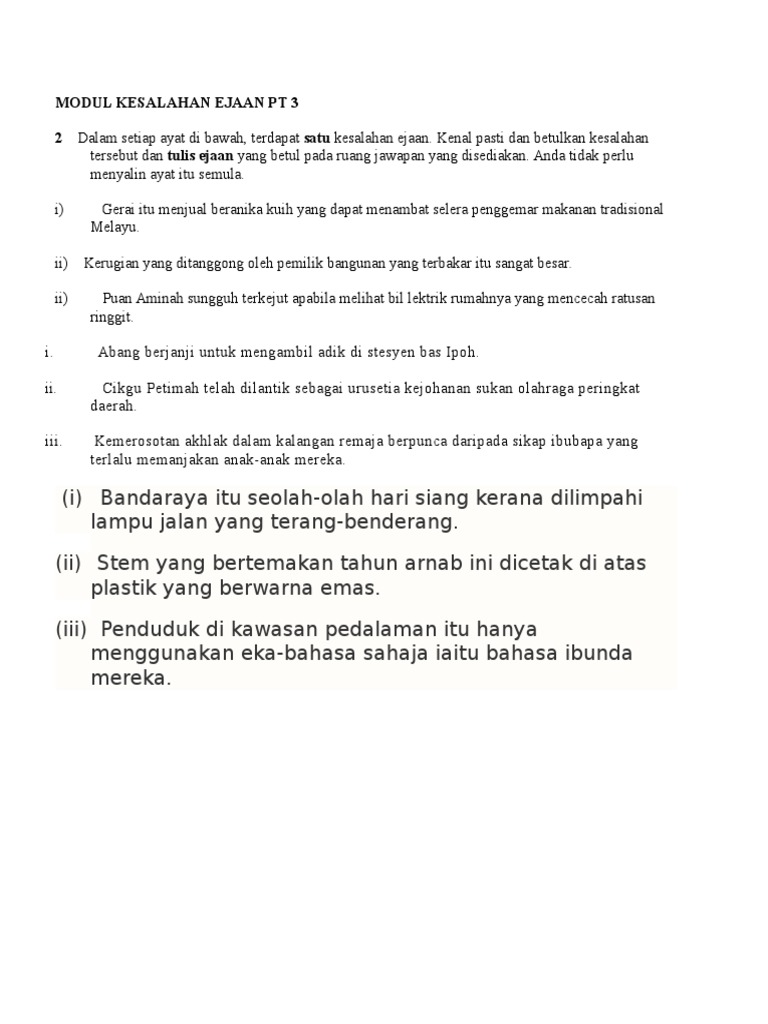 Modul Kesalahan Ejaan Pt 3 Pdf