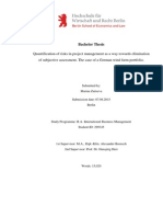 Bachelor Thesis - Quantification of Risks As A Way Towards Elimination of Subjective Assessment. The Case of German Wind Farm Portoflio