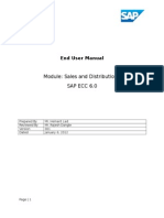 End User Manual: Sales and Distribution Process in SAP ECC 6.0