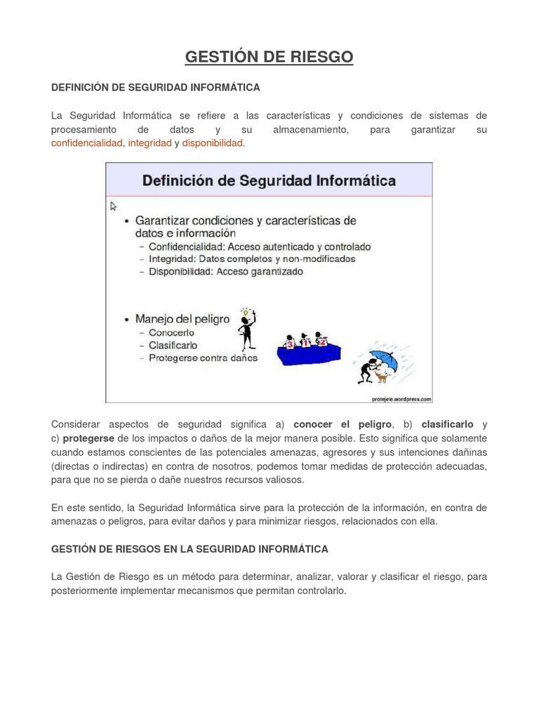 GESTIÓN DE RIESGO (Computacion) | PDF | La seguridad informática ...