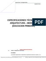 Especificaciones Tecnicas de Arquitectura - Modulo II (Educacion Primaria)