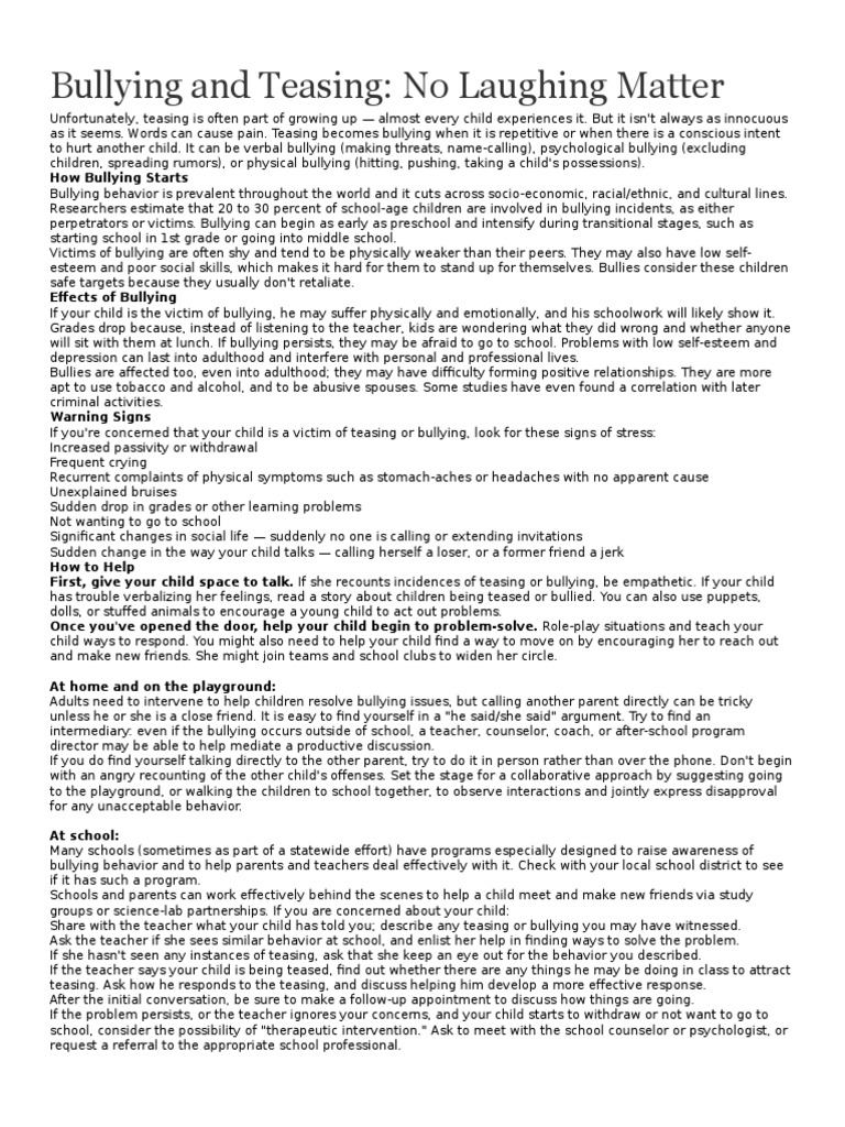 Understanding Bullying and Its Impact | PDF | Bullying | Mental Health
