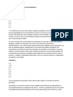 GABARITOS DOS EXERCÍCIOS DE ECONOMIA 1 - Unidades 1 e 2 PDF