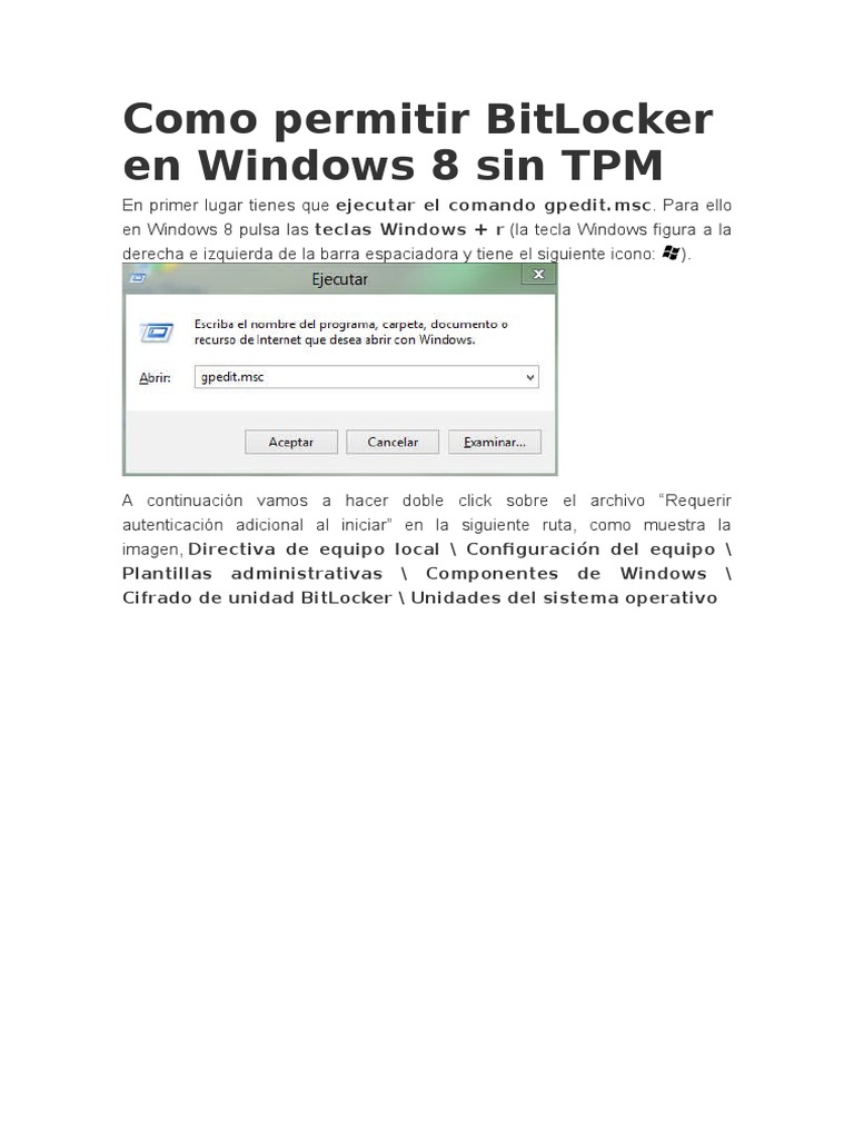 Activar Bitlocker | PDF | Memoria USB | Contraseña
