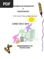 Criterios de Evaluación y Calificación Tecnología..