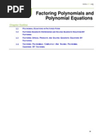 CH 1 - Factoring Polynomials and Polynomial Equations