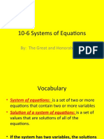 10-6 Systems of Equations