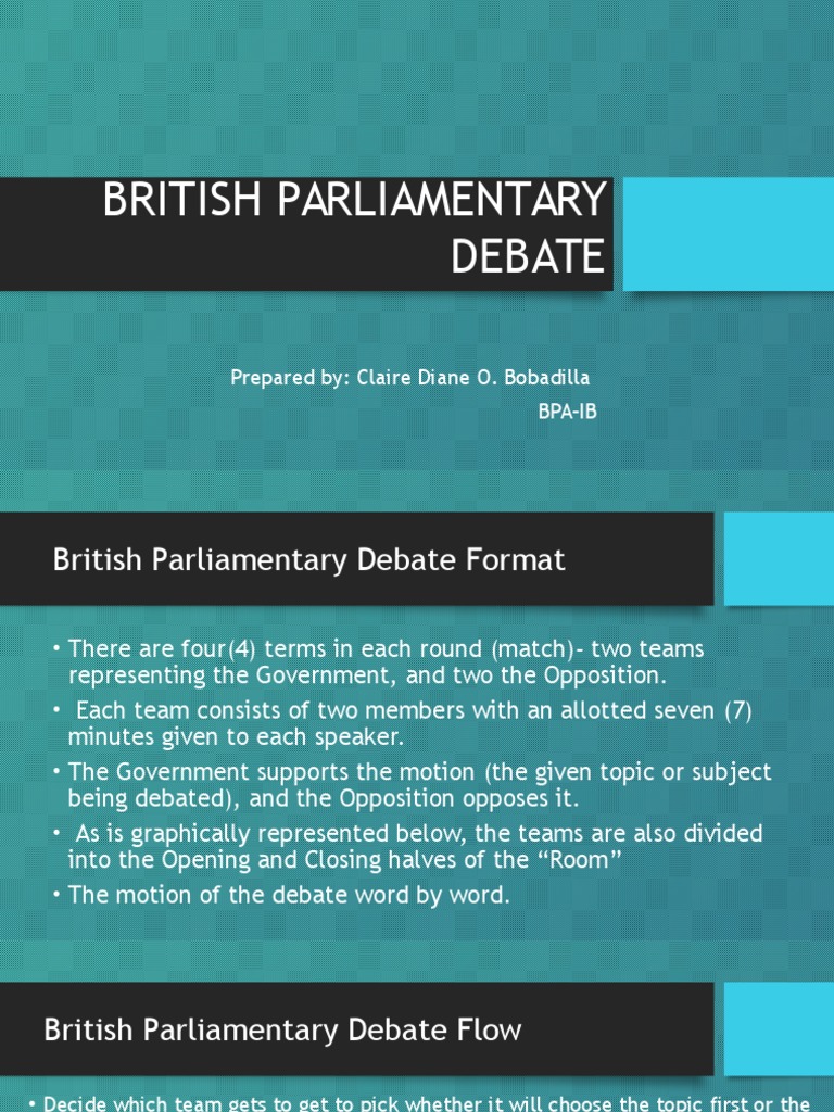British Parliamentary Debate Overview | PDF | Government | Public Sphere