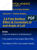 Ship Stability Statical Stability Free Surface Effect Correction of and Angle of Loll