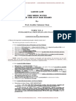 Pre-week Notes on Labor Law for 2014 Bar Exams