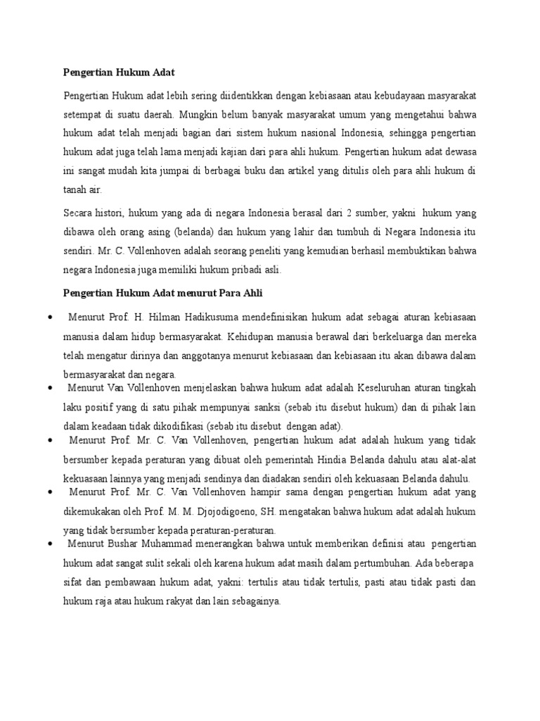Pengertian Hukum Adat Pdf
