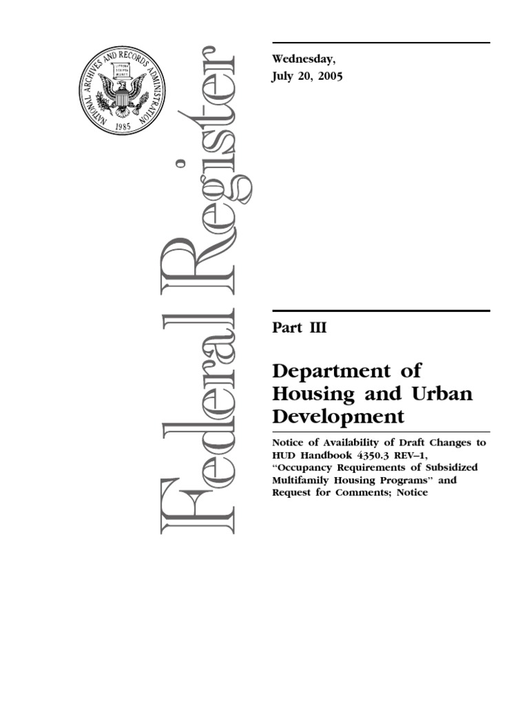 Notice Privacy Act Occupancy Requirements of Subsidized Multifamily