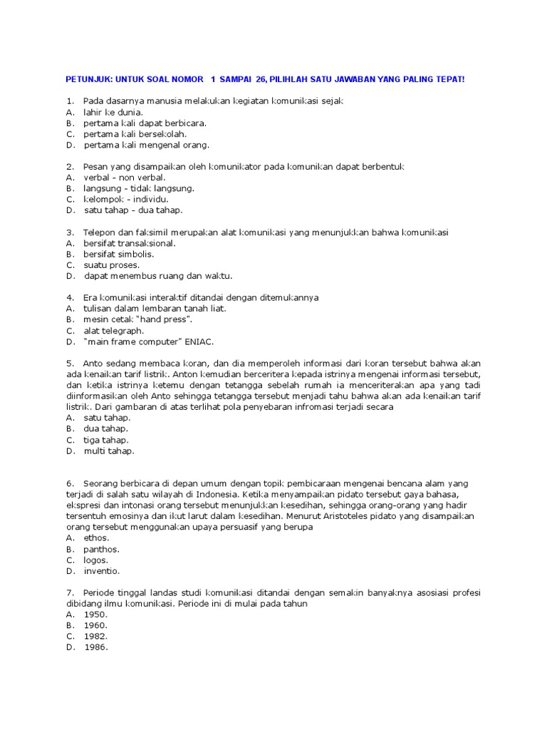 Soal Pg Materi Pidato Persuasif