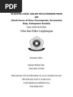 Kearifan Lokal Dalam Melestarikan Mata Air