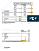 Resumen de Valorizacion Liquidacion Uci PDF