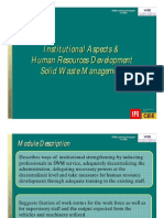 Institutional Aspects & Human Resources Development Solid Waste Management