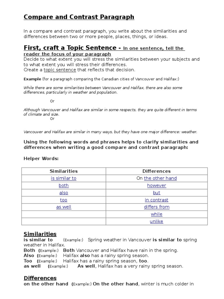 Compare and contrast essay topics picture