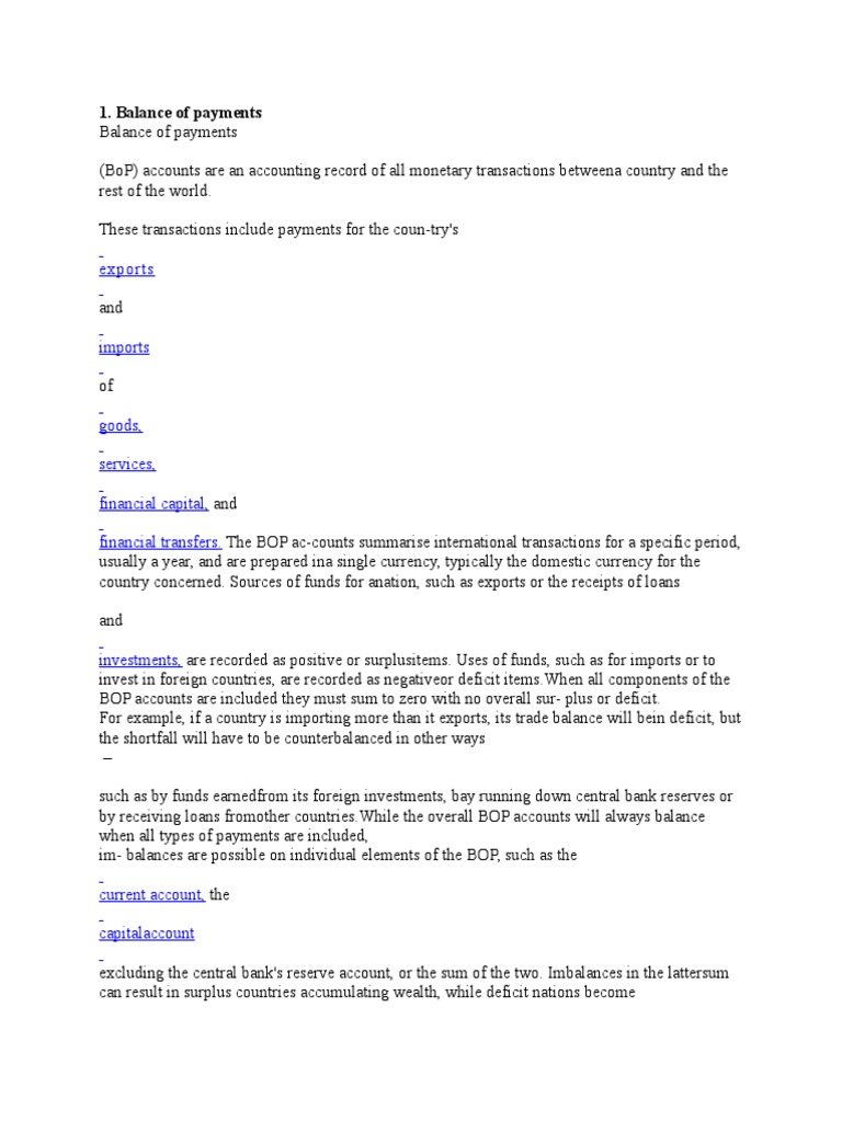 Bop Balance Of Payments Current Account