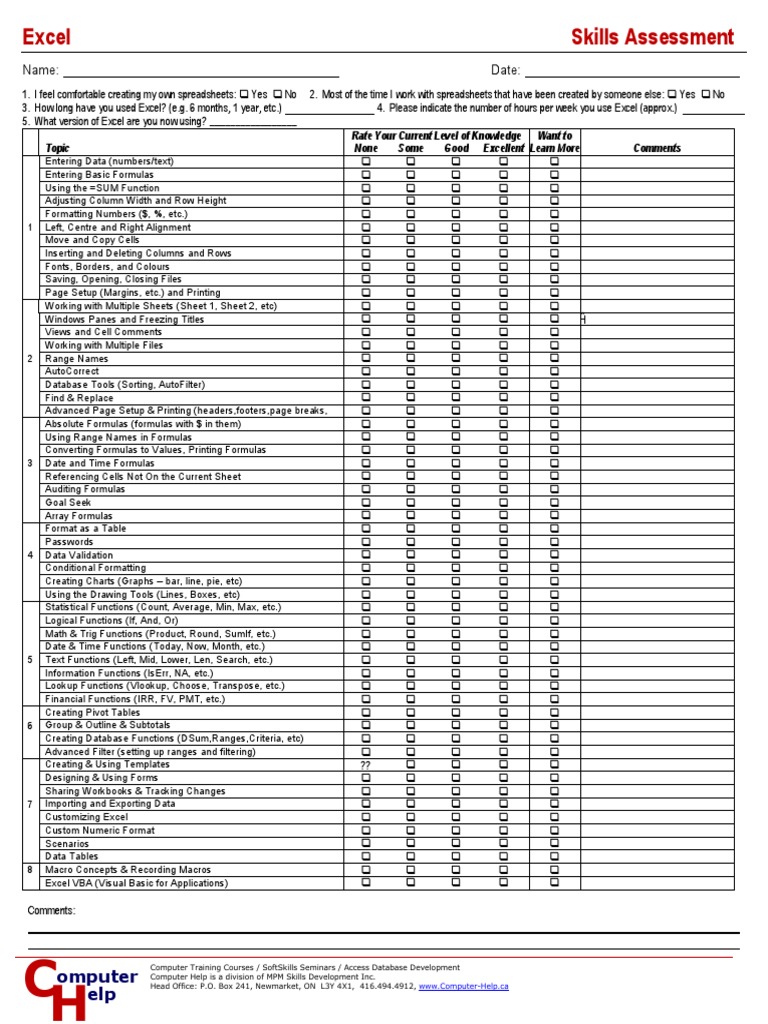Excel skills microsoft excel spreadsheet