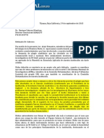 Carta de Investigadores del Colegio de la Frontera de Víctor Espinoza