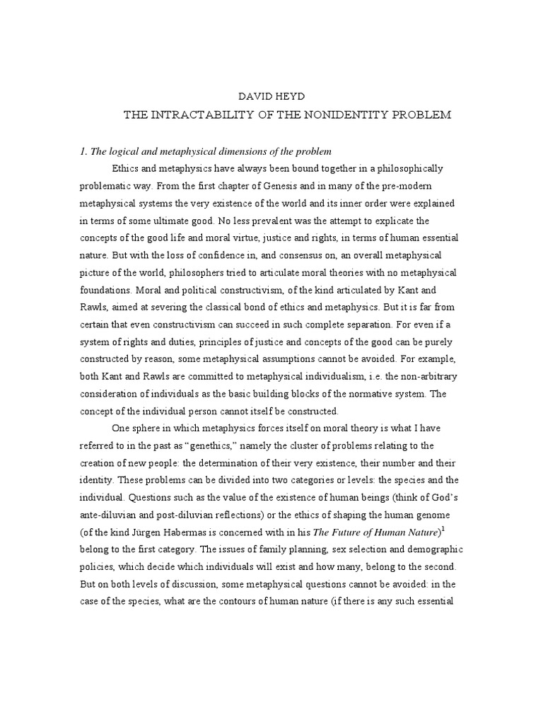 Heyd the intractability of non identity problem pdf morality justice