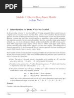 Module 7: Discrete State Space Models: Lecture Note 1