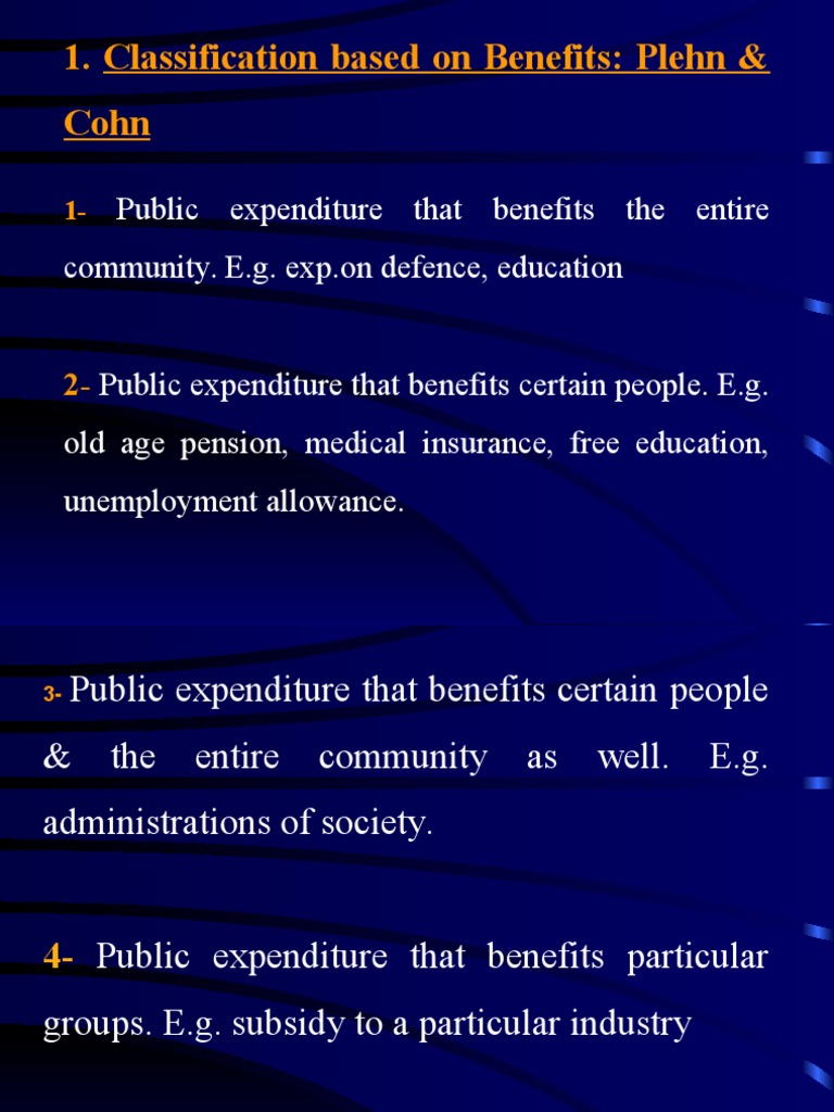Classification of Public Expenditure