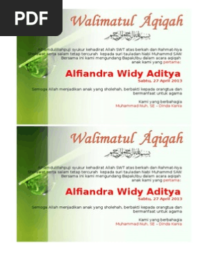 99+ Contoh Undangan Aqiqah Kertas Hvs Gratis Terbaik