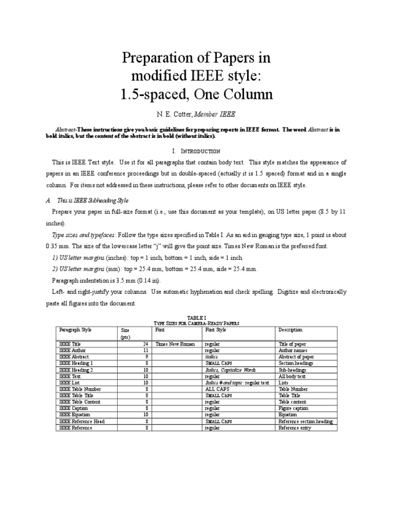 Ieee Template 1col 2sp Pdf Typefaces Bracket