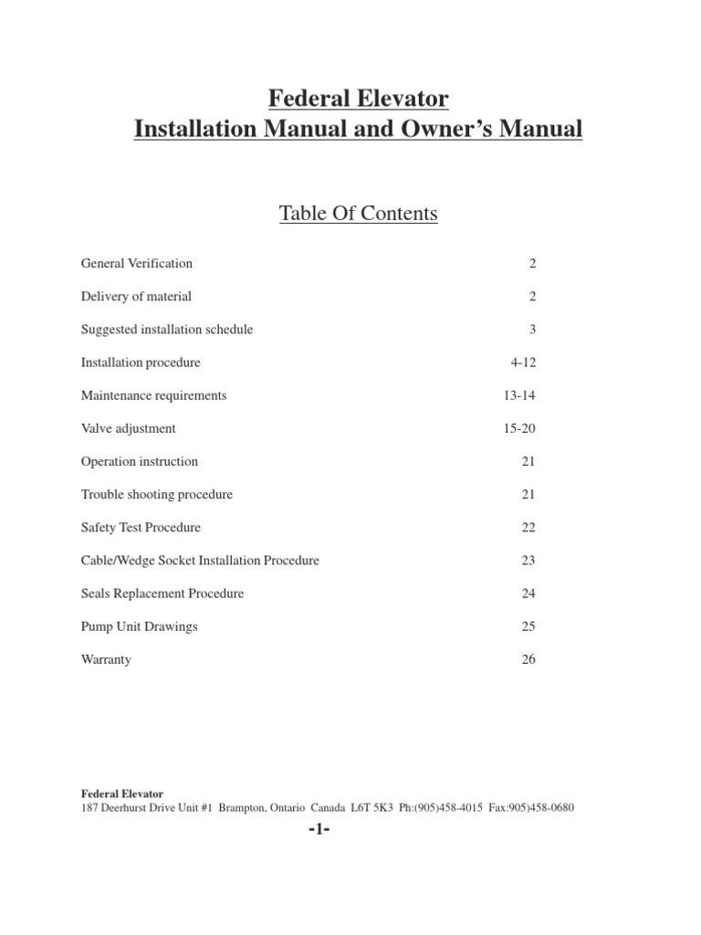 Elevator Installation Manual V3.3 | PDF | Elevator | Valve