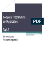 Computer Programming and Applications: Topic 1