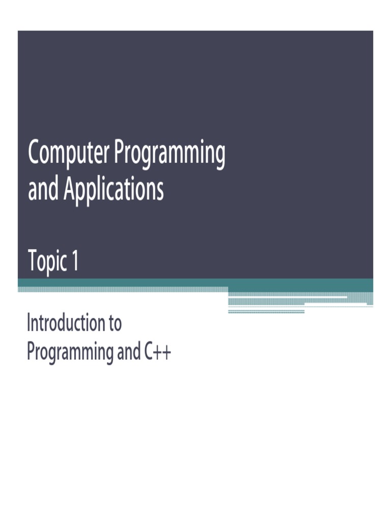 Computer Programming and Applications: Topic 1 | PDF | Computer Data ...