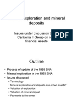 Mineral Exploration and Mineral Deposits: Issues Under Discussion by The Canberra II Group On Non-Financial Assets