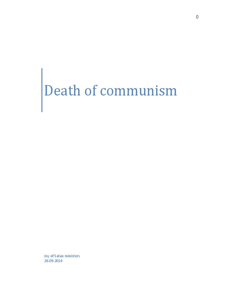 Death of Communism PDF Marxism Karl Marx